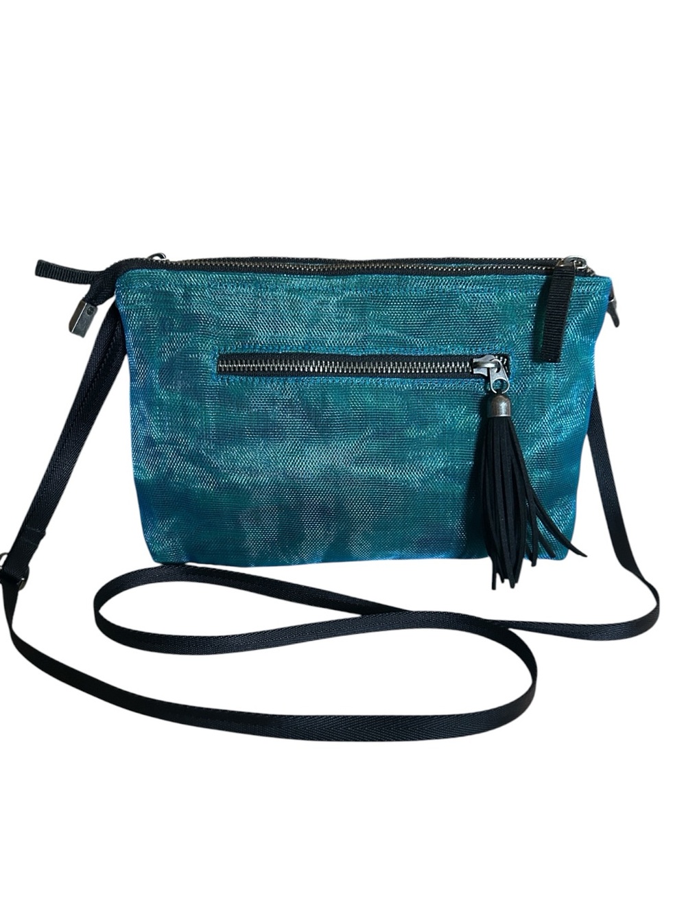 Smateria Ethical Nylon Crossbody Shoulder Bag in Petrol Blue